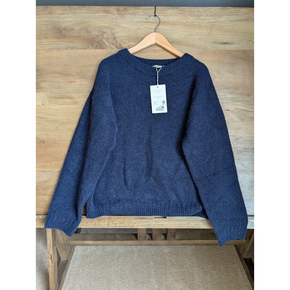 Sézane La Maille Knitted Sweater Womens 2XL Marine Navy Long Sleeve Pullover NWT